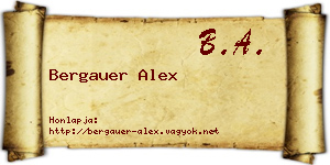 Bergauer Alex névjegykártya